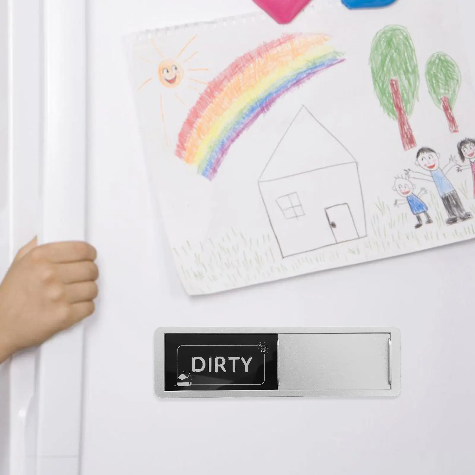 Dishwasher Clean Dirty Magnet Sign Indicator ABS Kitchen Appliance Notice Board Magnetic Tile Decorative Sign For Washing