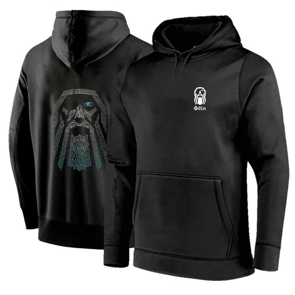 

2024 New Men Vikings Odin Warrior Legend Autumn Winter Brand Hoodie Cotton Rabbit Plus Size Clothing Sports Pullover Hoodies Top