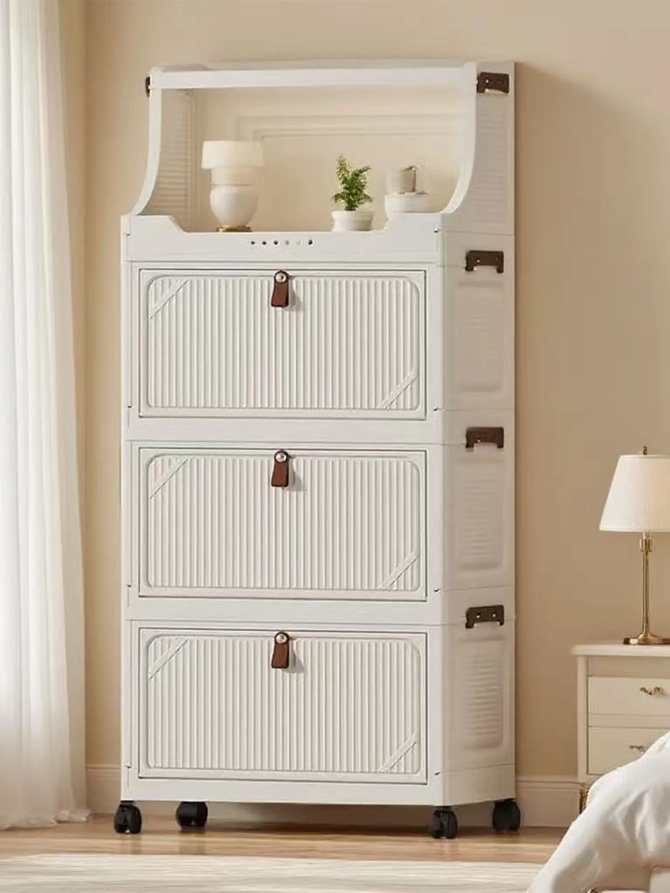 

Large Capacity Folding Wardrobe Dustproof Multi-Function Storage Organizer Easy Install Home Locker Box for Organization