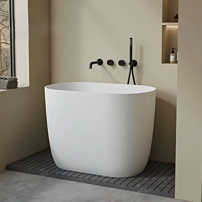 

Whale Tao Small Apartment Modern And Simple Standing Deep Soaking Artificial Mini Bathtub Home Use