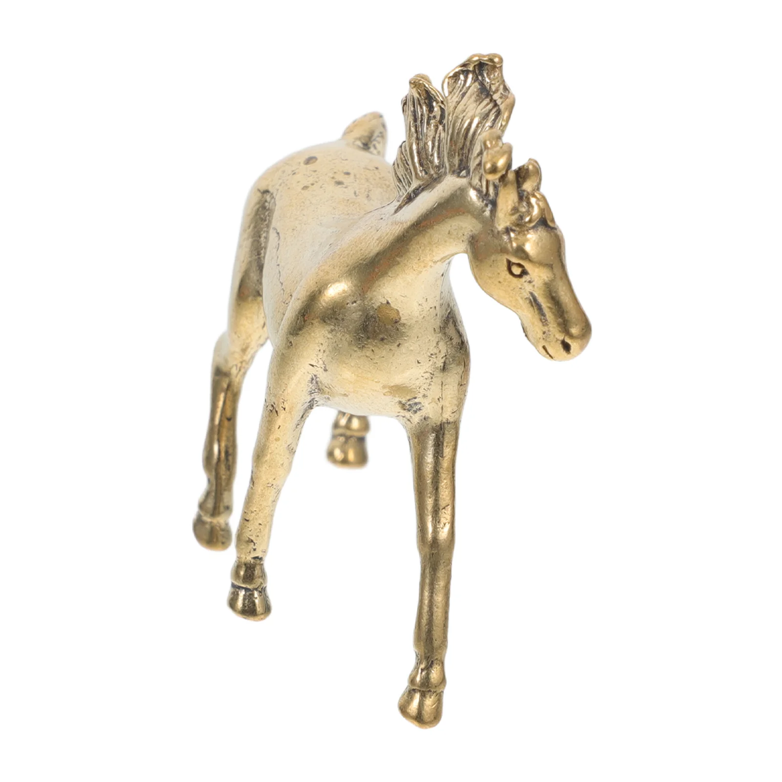 1 pcs Brass Wealth Bringing Horse Figurine Decorative Home nament Lucky Charm Statue Traditional Chinese Style for Celebrations