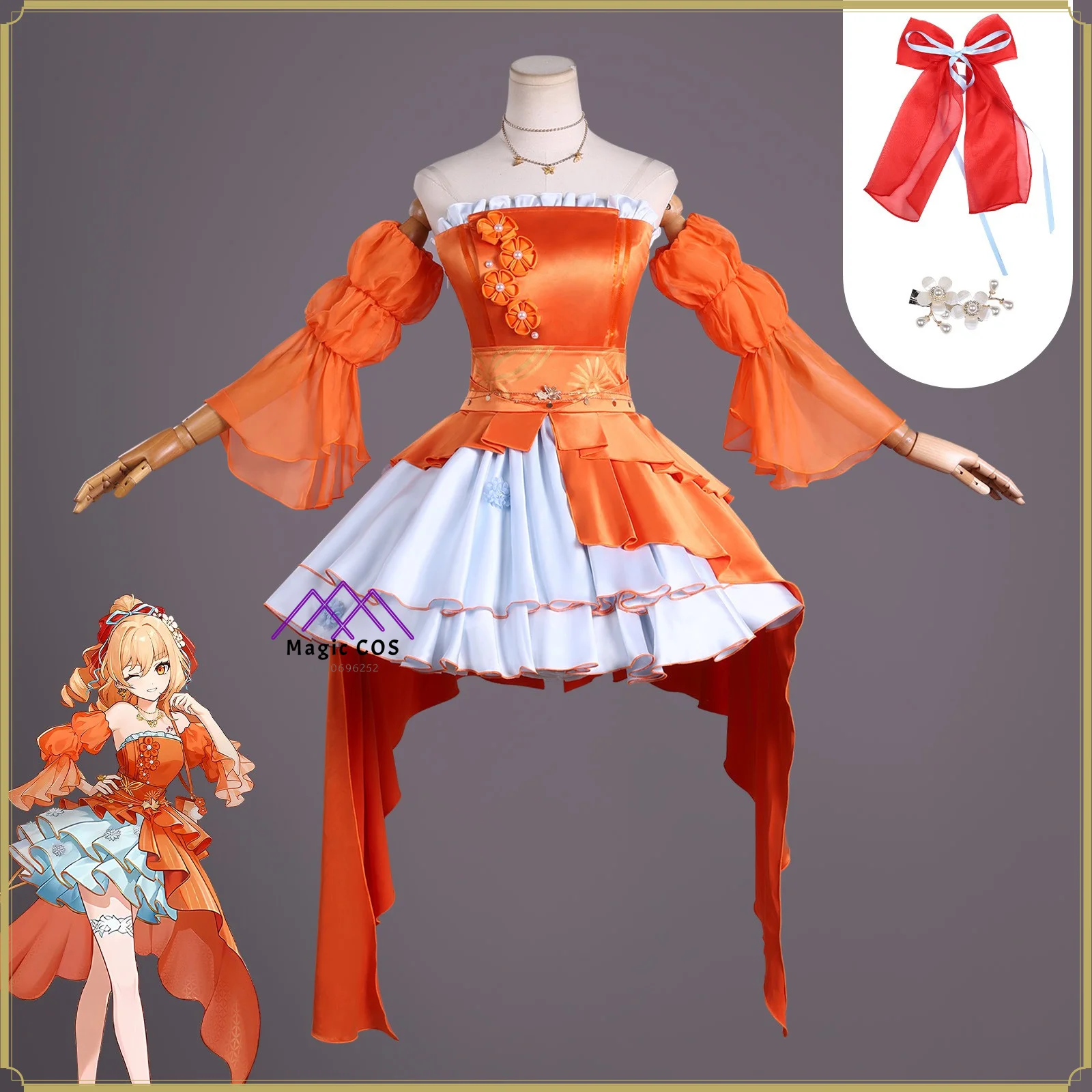

Women's Yoimiya Cosplay Costume Full Set - High Quality Exquisite Embroidery Satin Fabric Anime Clothes Halloween Party Suit