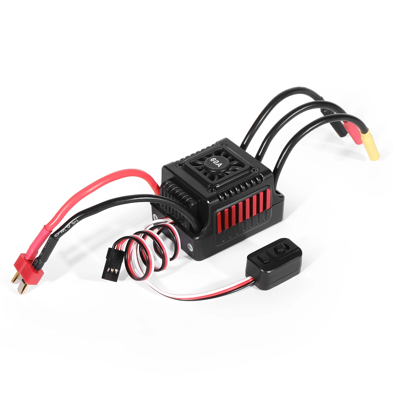 WSDT-60A-RT Sensorless Brushless ESC T-Plug Red 60A 2-3S LiPo For 1/10 RC On-Road Off-Road Buggy Monster With 5.85V/3A BEC