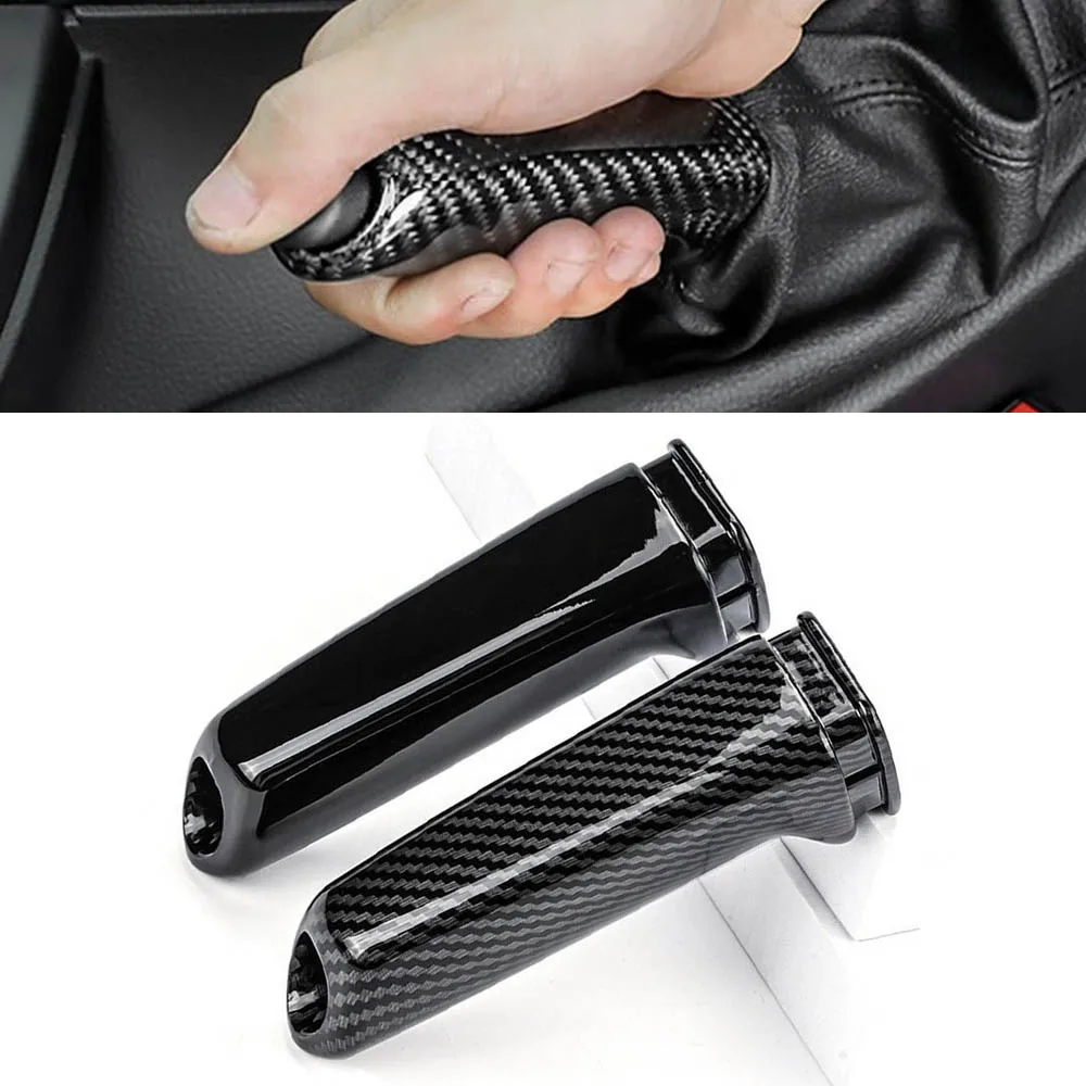 

Universal Carbon Fiber Pattern Car Handbrake Grips Cover Interior Trim For Bmw E46 E90 E92 E60 E39 F30 F34 F10 F20 Accessories