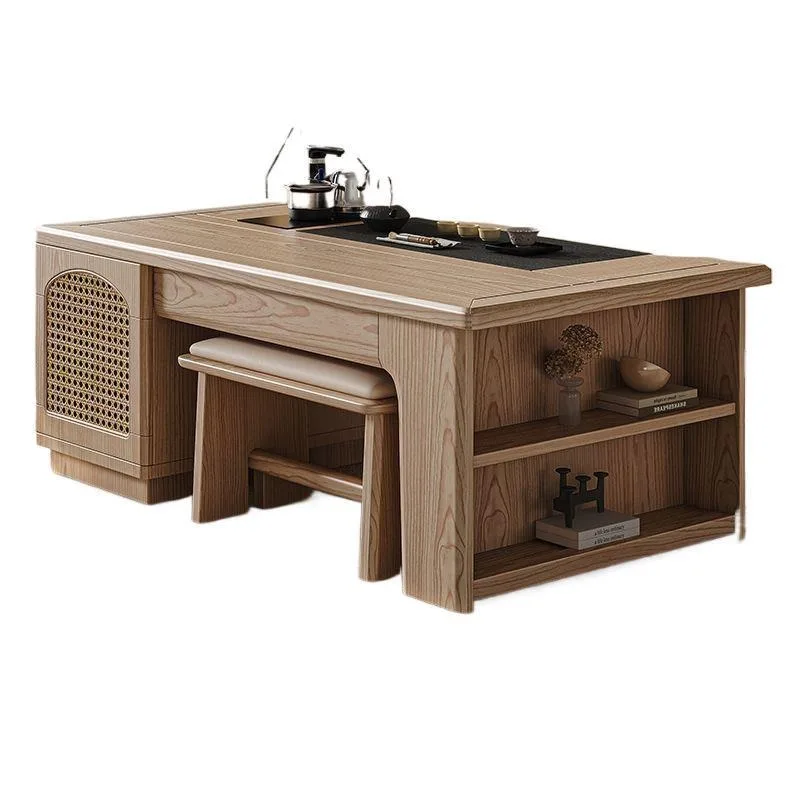 

All solid wood Kung Fu tea table living room household tea set