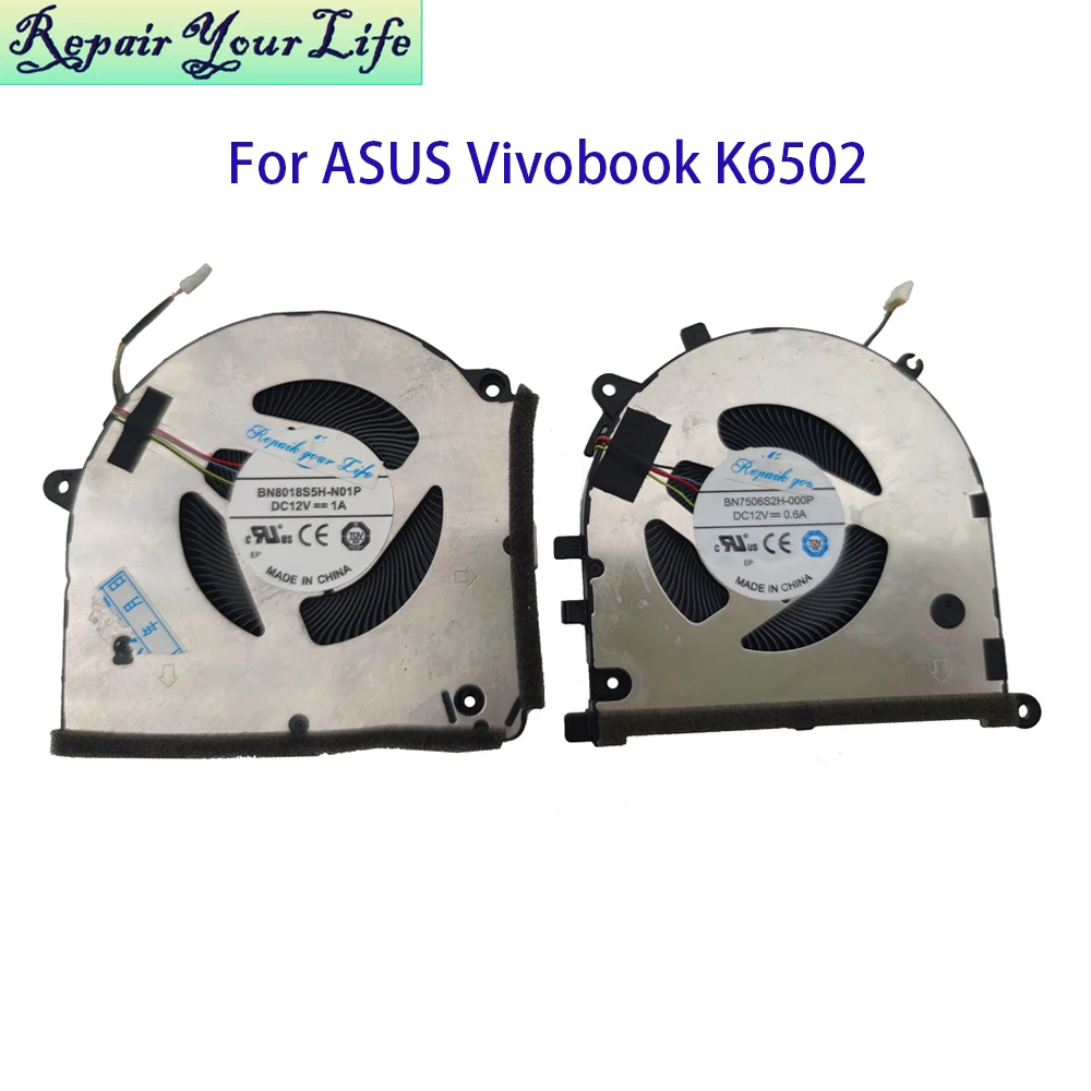 

CPU GPU Fan For Asus Vivobook Pro K6502Z K6502ZC K6602 Q540 Q530 DC12V Notebook Cooler Radiator BN8018S5H-N01P BN7506S2H-000P