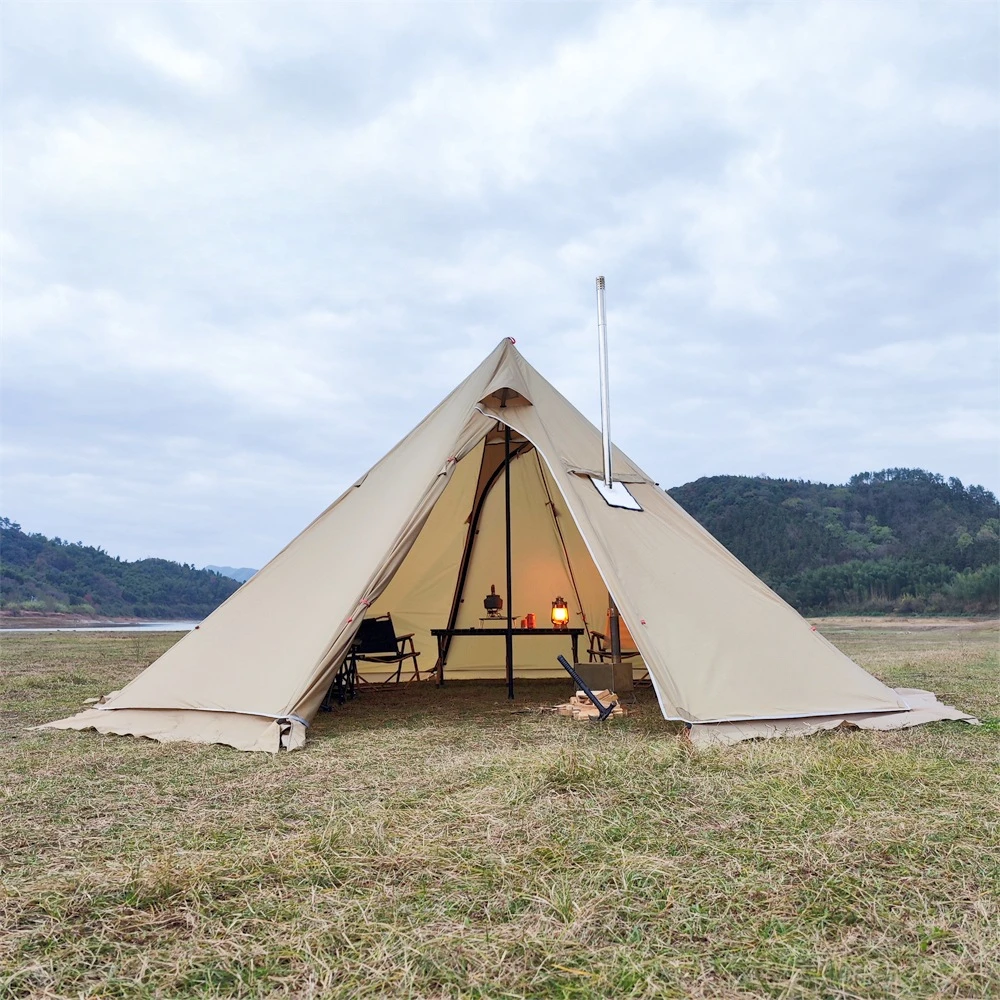 

YOUSKY Winter Snow Skirt Outdoor Camping Tent with Chimney Wood Stove Large Pyramid Tent for Hot and Cold Weather Camping