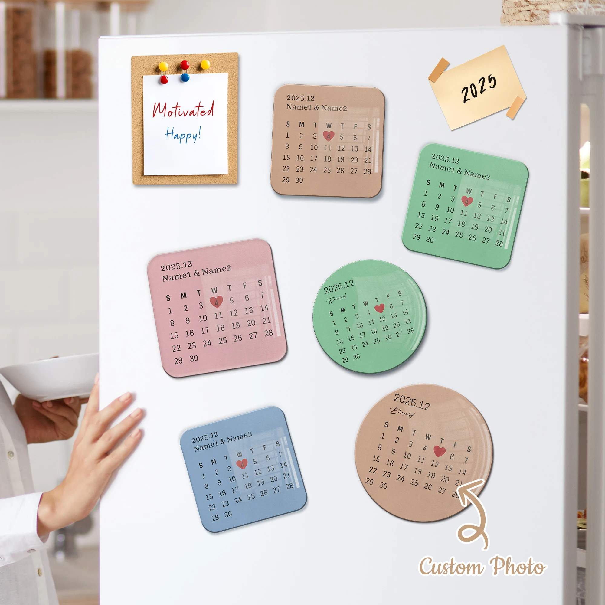 

Personalized Calendar Acrylic Refrigerator Magnets Custom Text Anniversary Gift Family Kitchen Dining Room Whiteboard Home Decor