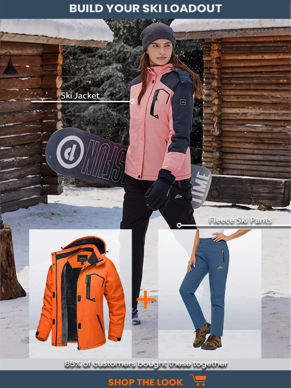 TACVASEN Winter Waterproof Ski Snowboard Jacket Womens Thermal Heavy Fleece Jackets Casual Work Rain Coat Windbreaker Parka