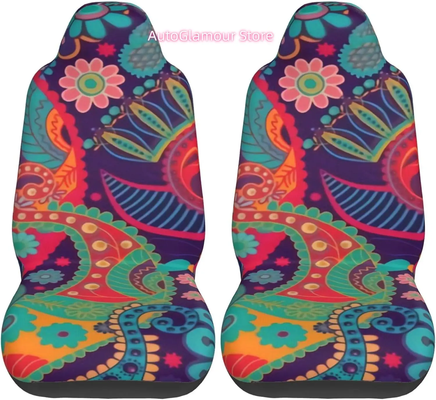 Mandala Bohemian Paisley Fashionable and Durable Car Seat Covers in Two Sets, Protecting The Car Seats