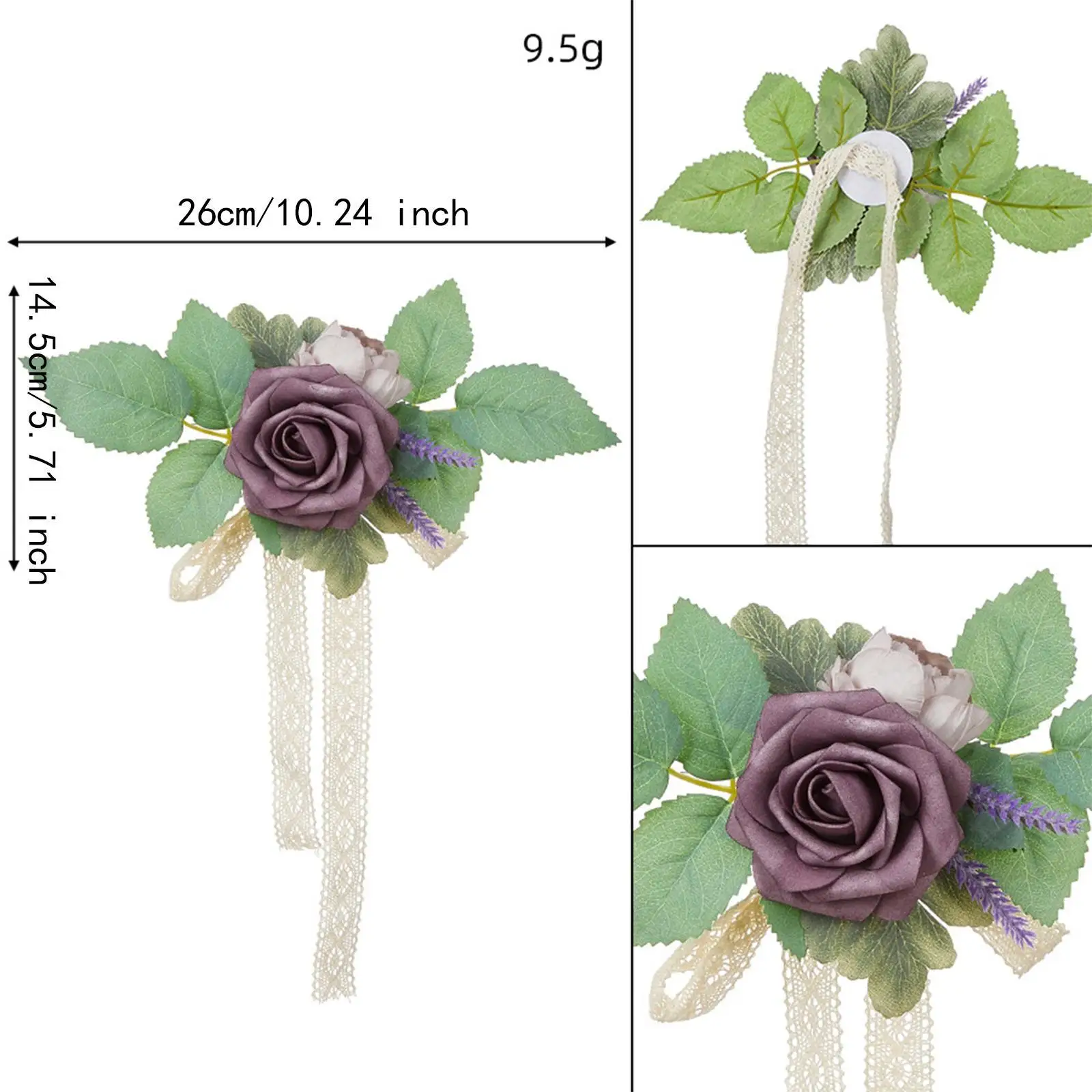 Fleur de poignet de main pour la douche des patients, fleur florale, demoiselle d'honneur, mariée élégante avec ruban, décor de Rh, fête de remise des diplômes, boutonnière, corsage rose