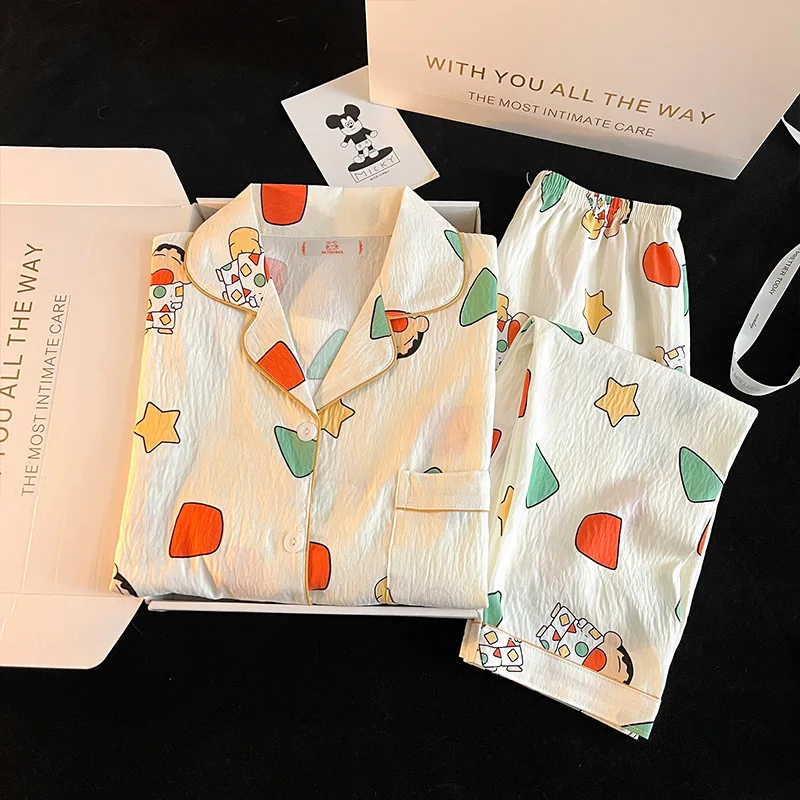 conjunto-de-pijamas-para-pais-e-filhos-com-estampa-de-desenho-animado-crayon-shin-chan-moda-para-meninas-calcas-de-manga-longa-roupas-casuais-para-casa