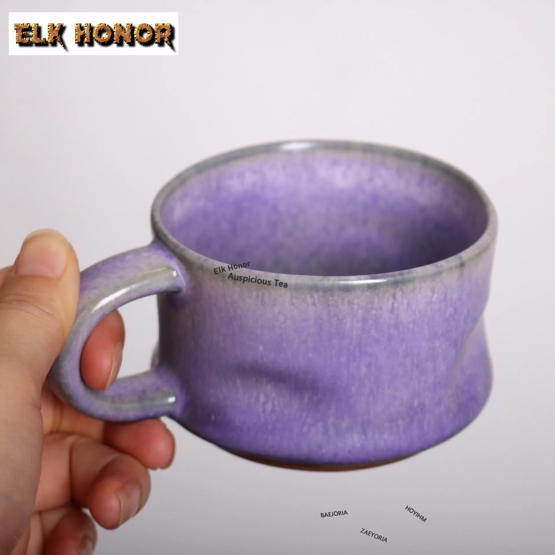 ZAEYORIA 100ml Kiln-turned Crystal Purple Glaze Coffee Mug Jun Porcelain Breakfast Mug Afternoon Tea Mug Water Cup Drinkware