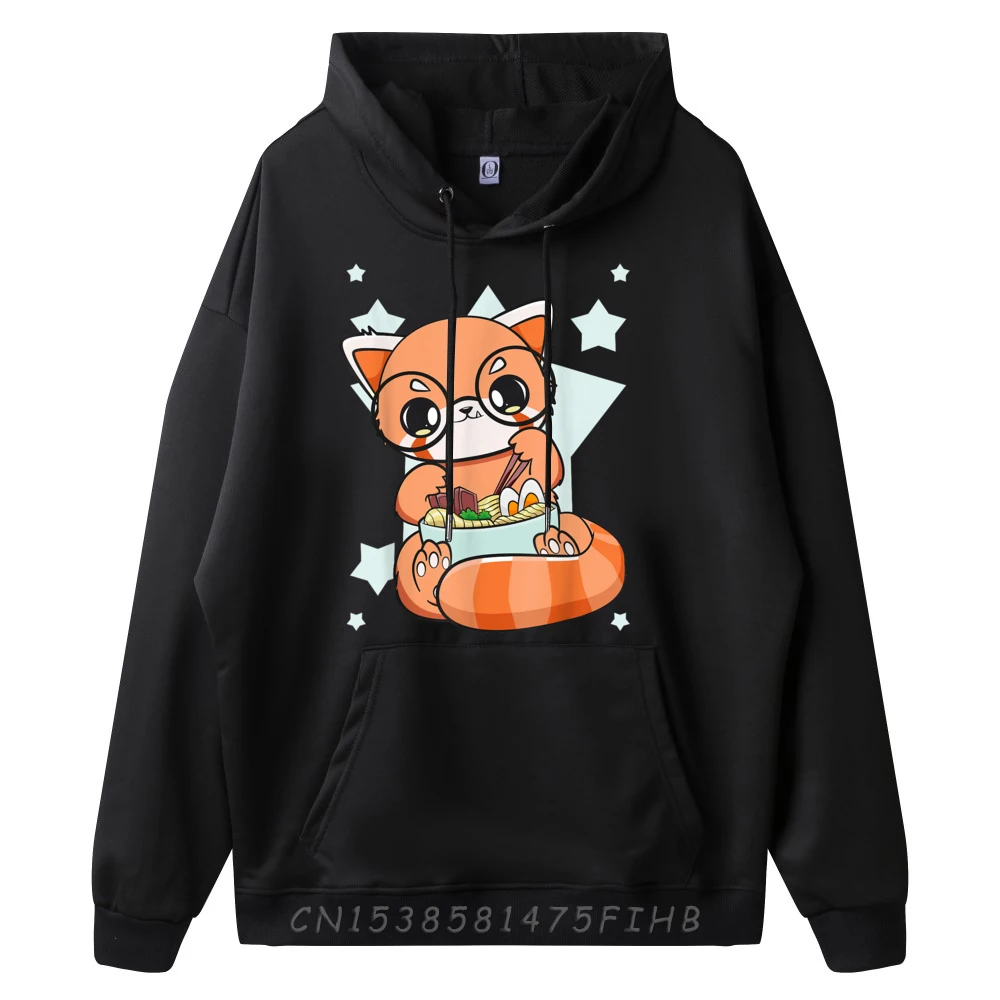 Chinese Red Panda Eating Ramen I Love Ramen Noodles New Hoodies Spring Men's Shirt Memorial Day