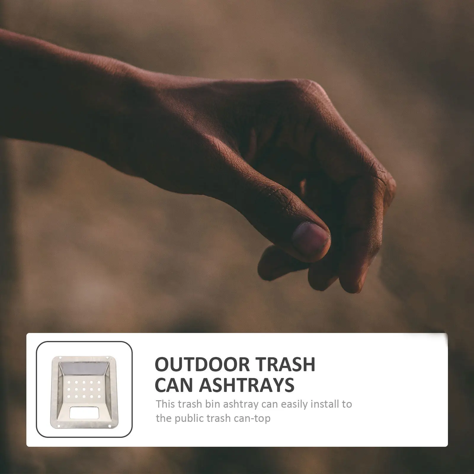 Stainless Steel Ashtray Honeycomb Design Fireproof Outdoor Trash Can Ash Container Replacement Part Communal Waste Bin Accessory