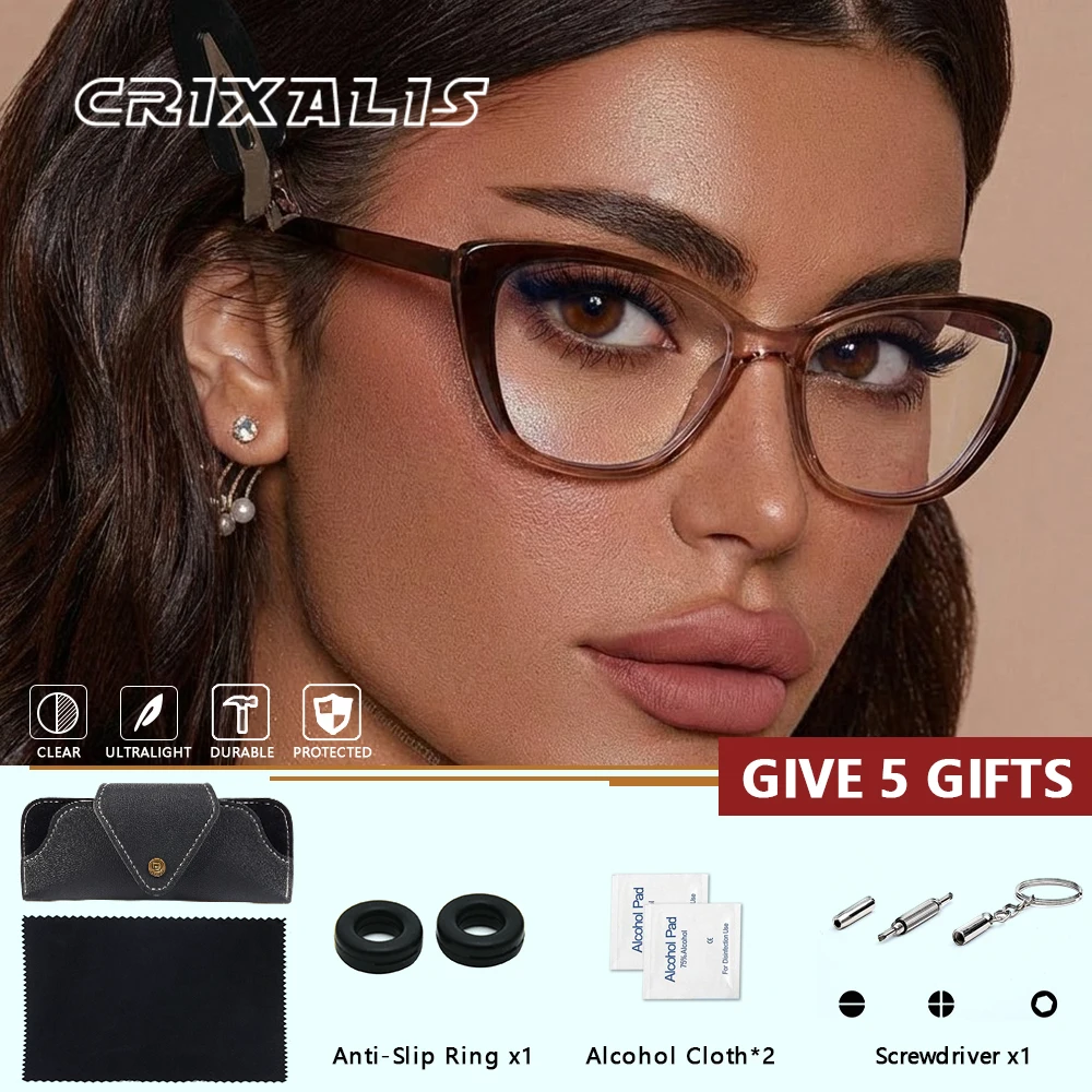 

CRIXALIS винтажные оптические очки для чтения по рецепту, очки для пресбиопии, женские очки с защитой от синего света, дальнозоркие очки UV400