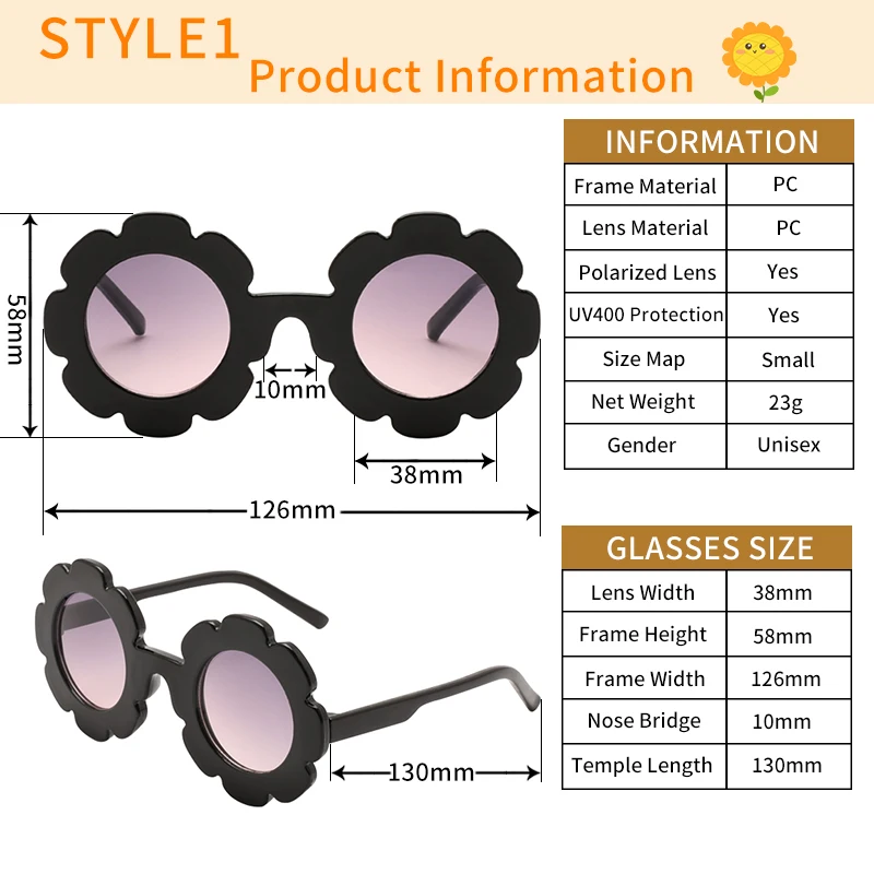 Imagen 5: Raindo 2023, gafas de sol con bonitos dibujos de flores y corazones para niños, gafas redondas para niños, gafas de sol de colores a la moda para bebés, gafas para niños y niñas