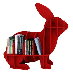 Rabbit-Shaped Children Book Rack Bookcase Storage Shelve Children's Bookshelf For Home Shop Kindergarten School Decoration