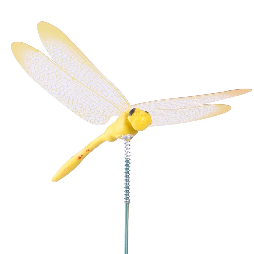 

20 Pcs Plastic Dragonfly Decoration Waterproof Garden nament Planter Decor Miniature Fairy Yard Stakes for Flower