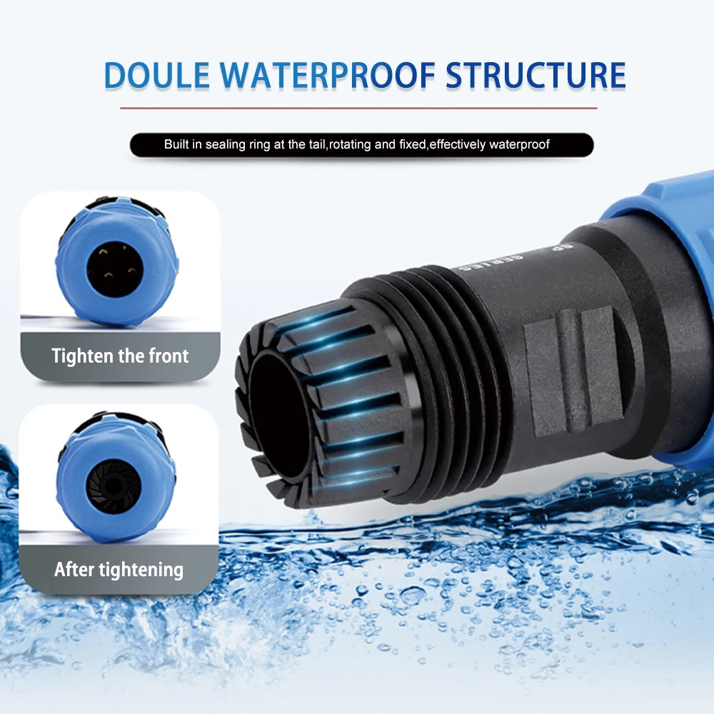 SP/LP16 Docking IP68 Waterproof Solderless Aviation Connector Male Female Plug Socket Electrical Wire Cable Connectors 2/3/4 Pin