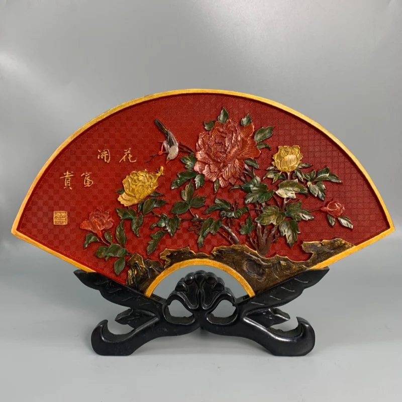 ornement-d'ecran-en-forme-d'eventail-de-laque-chinoise-motif-floral-fait-a-la-main-panneau-decoratif-vintage-decoration-de-maison-a-collectionner