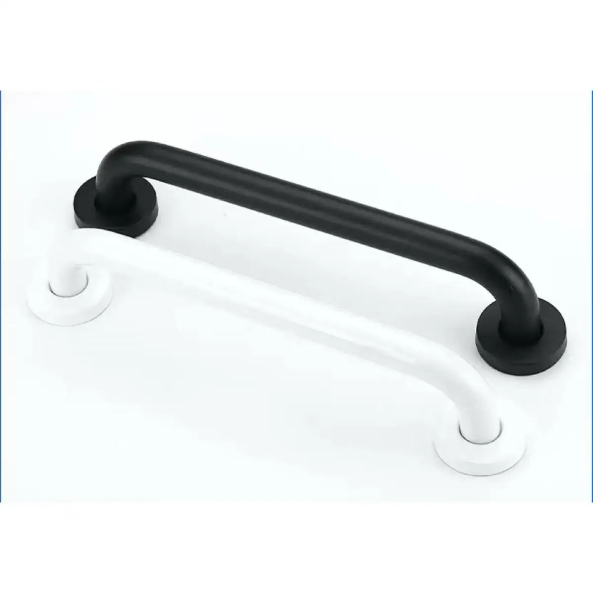 Barra de Apoio Antiderrapante em Aço Inoxidável para Banheiro - Corrimão de Segurança Preto com Design Curvo Ergonômico para Idosos e Pessoas com Deficiência