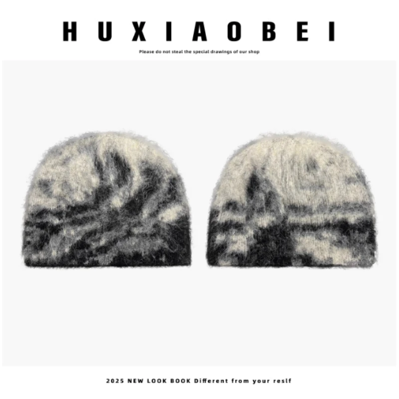 الاتجاه الكوري مختلط اللون البلوز محبوك قبعة الخريف والشتاء في الهواء الطلق الدافئة سدادات حماية الأذن الجمجمة قبعة قبعات للرجال والنساء