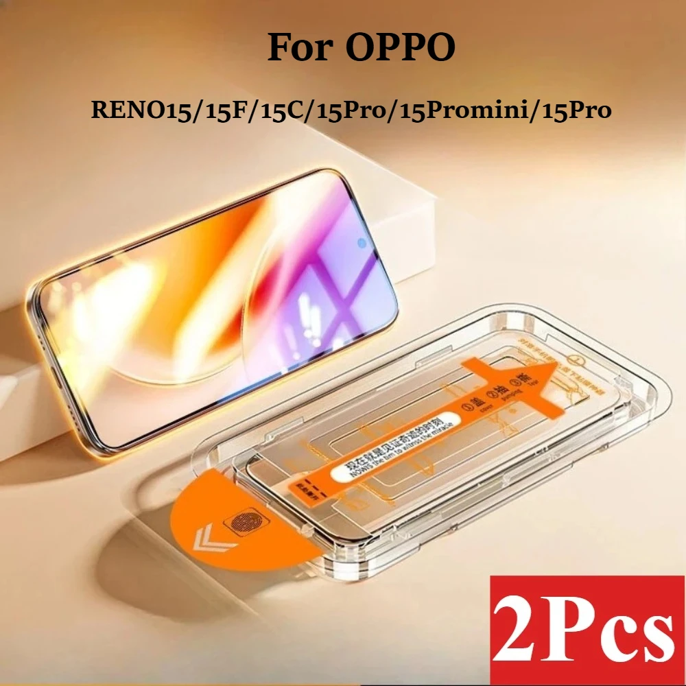2PCS Tempered Glass For OPPO RENO 15 Pro 15F 15C Dust-free Installation Film Screen Protector For OPPO RENO 15 Pro Mini 15F 15C