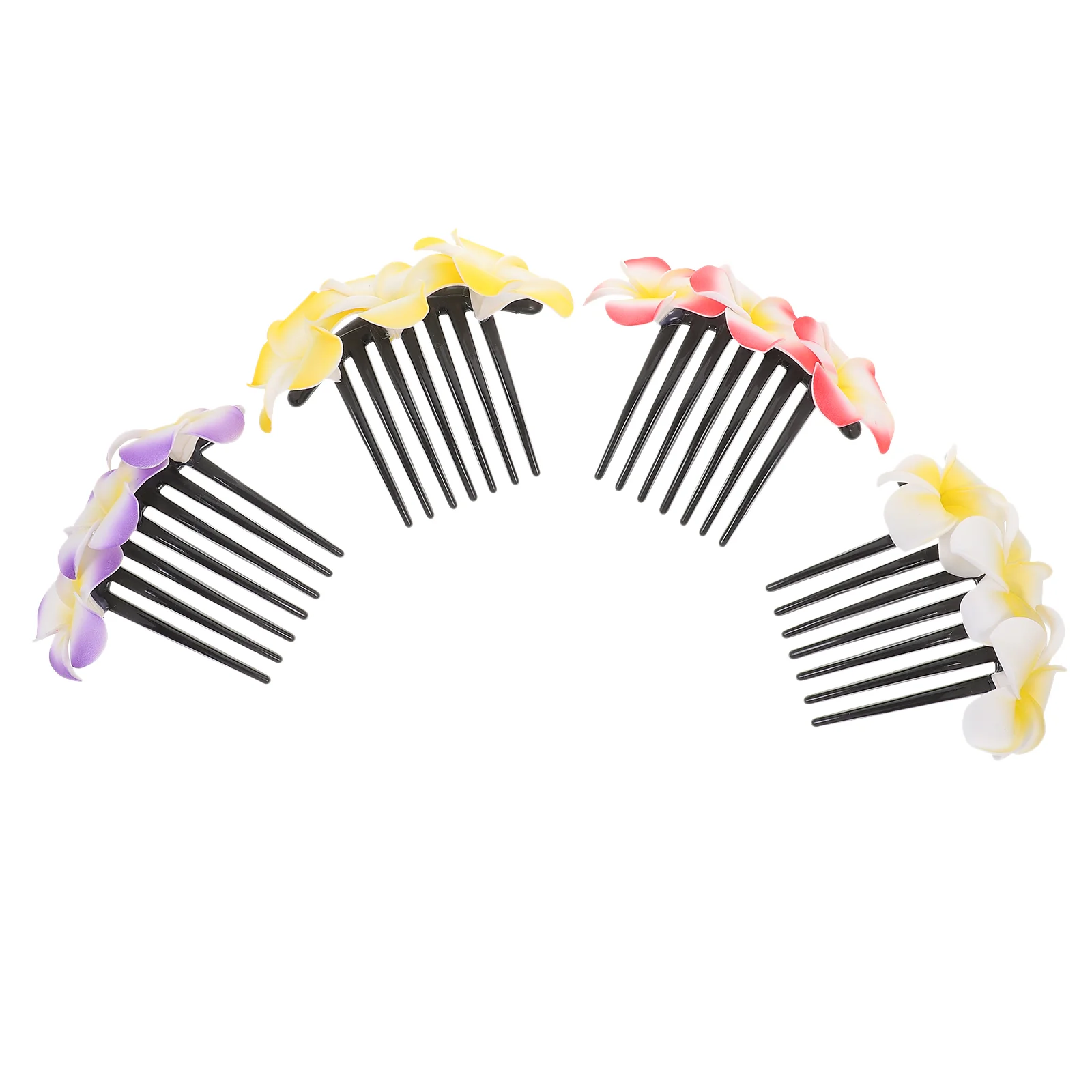 

4 Pcs Hairpieces Frangipani Clip Formal Accessories Women Comb Barrettes Fine Girls