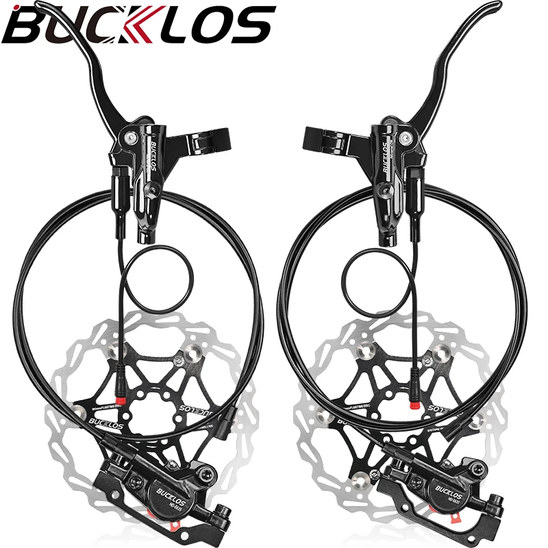 

BUCKLOS Electric Scooter Disc Brake Set 2 Piston E-Bike Hydraulic Disc Brake Power Off 2 Pin Folding Fat Bike Brakes 160mm Rotor