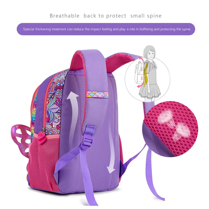 Imagem -05 - Bolsa Escolar Borboleta Arco-íris para Meninas Mochila Infantil para Crianças Bolsa de Escola Primária para Adolescentes 3d