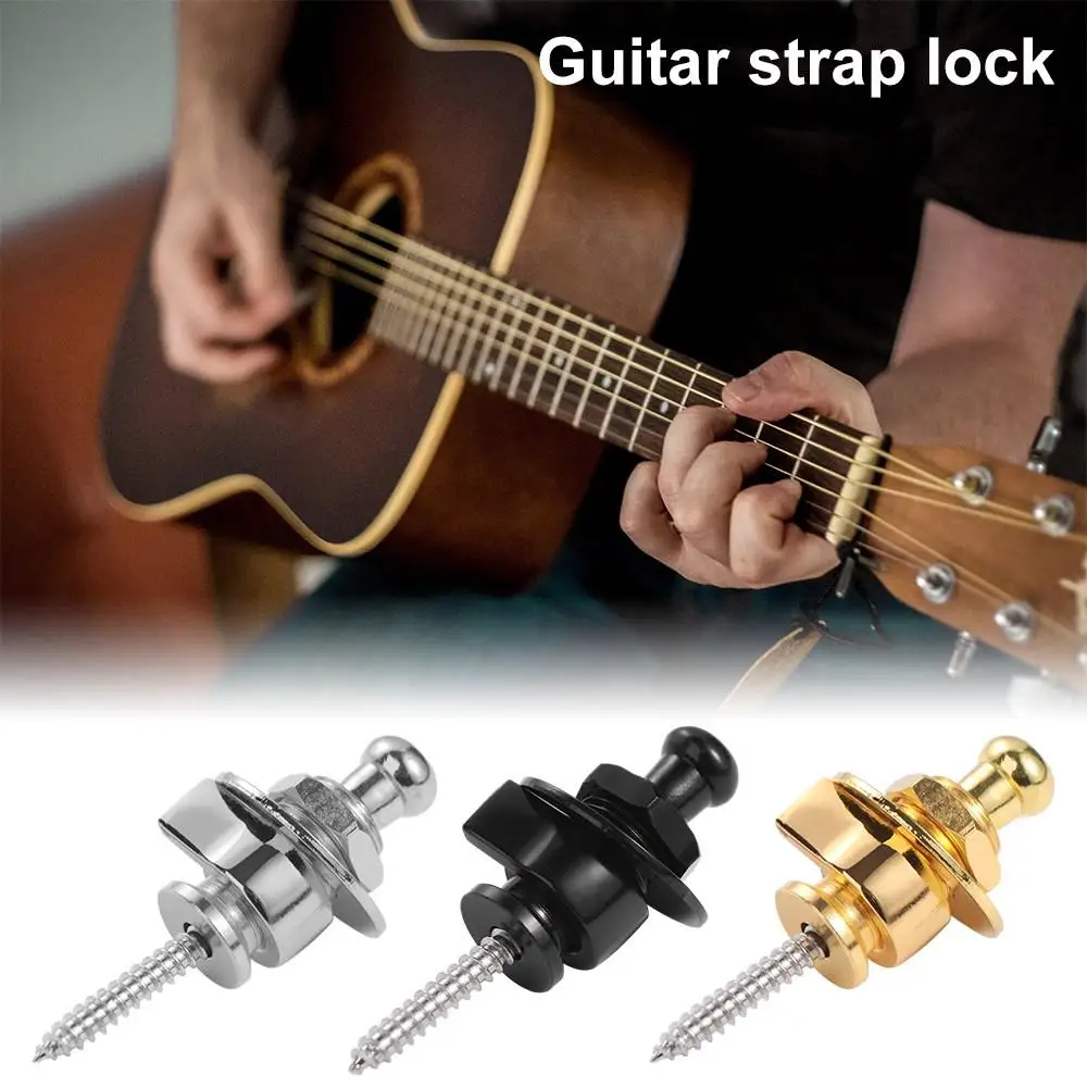 

Alloy Electric Guitar Strap Locks Round Head Straplock Skidproof Round Head Straplocks Guitar Tail Nail Bass Pins