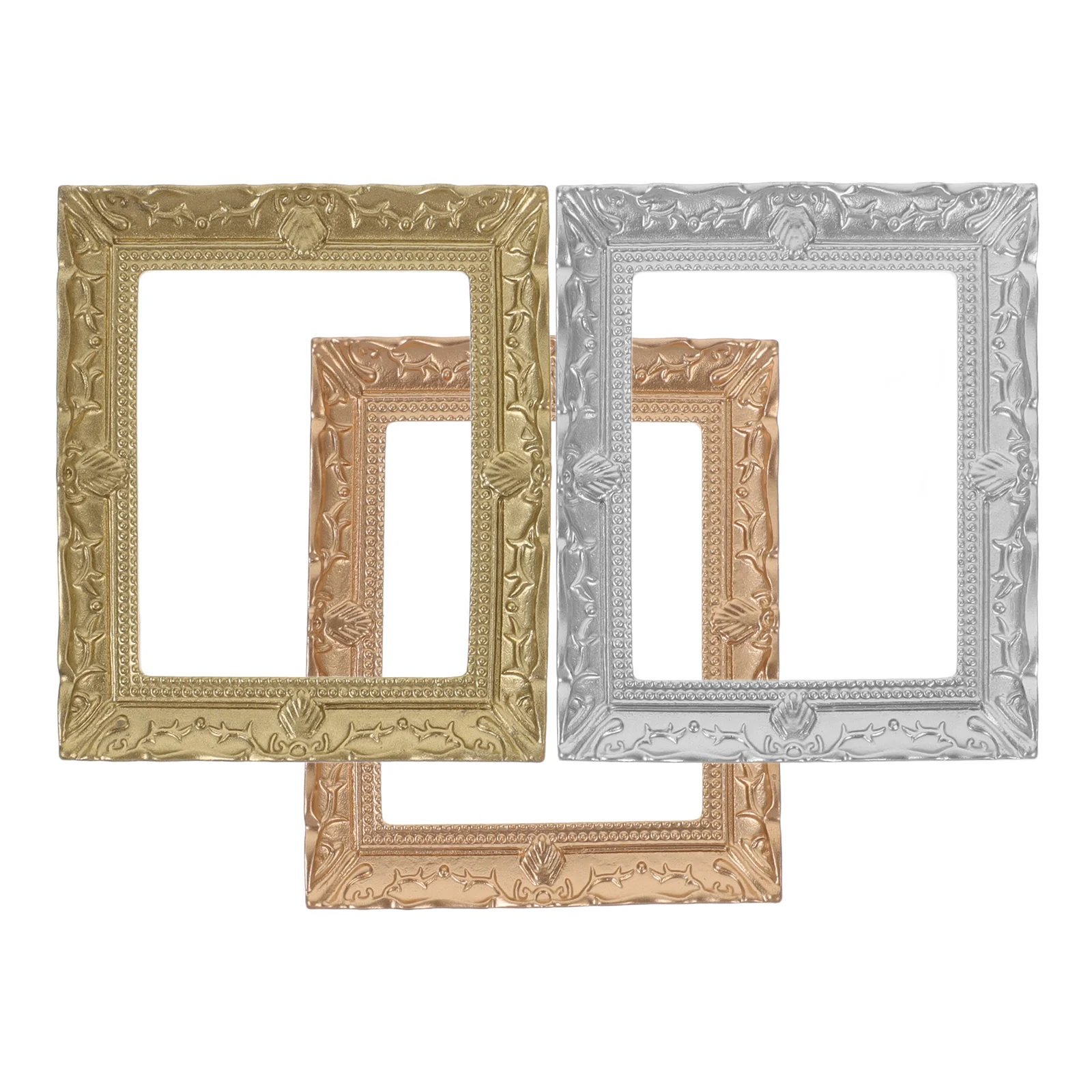 

3 Pcs Miniature Photo Frame Exquisite Frames Props Picture Small Decorative House Accessory Decoration Display Stand Models