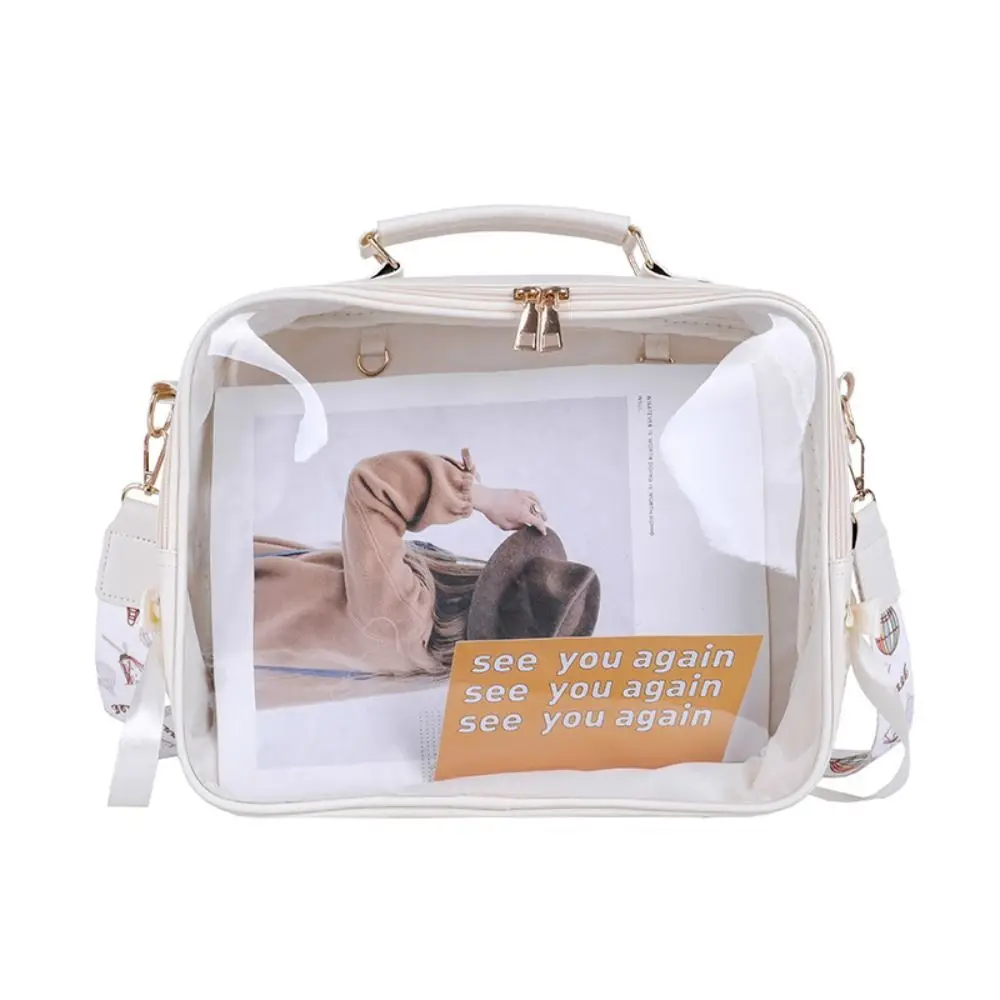 Portable Candy Color Transparent Backpack Korean Style Crossbody Dual Purpose Bag Square Large Capacity Fashion Jelly Bag Travel