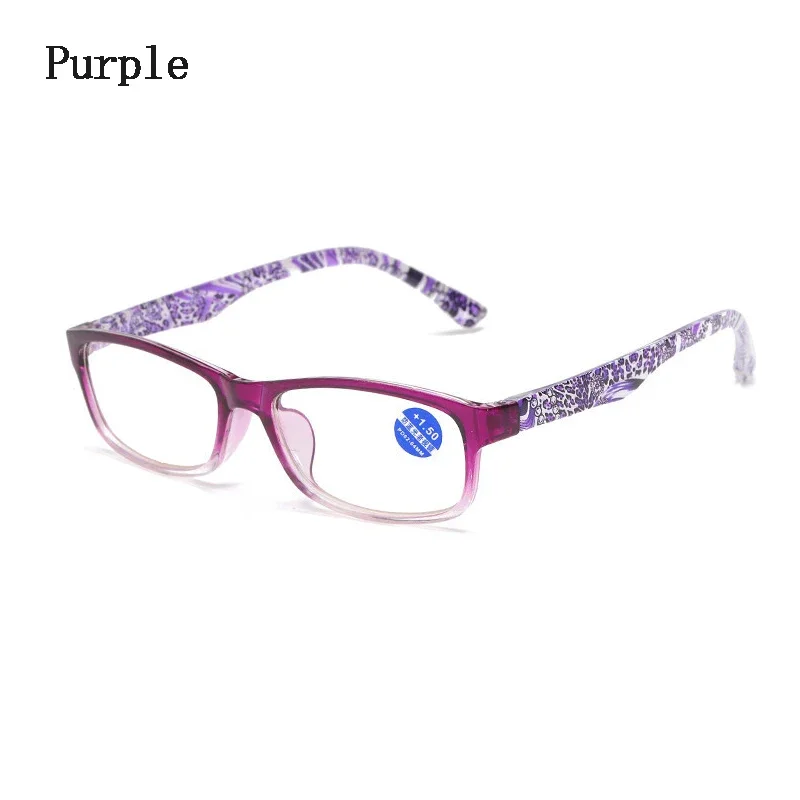 New Senior Citizen Anti Blue Light Reading Glasses Coating Film Resin Lenses Printing Red Frame Women Presbyopia Eyeglasses