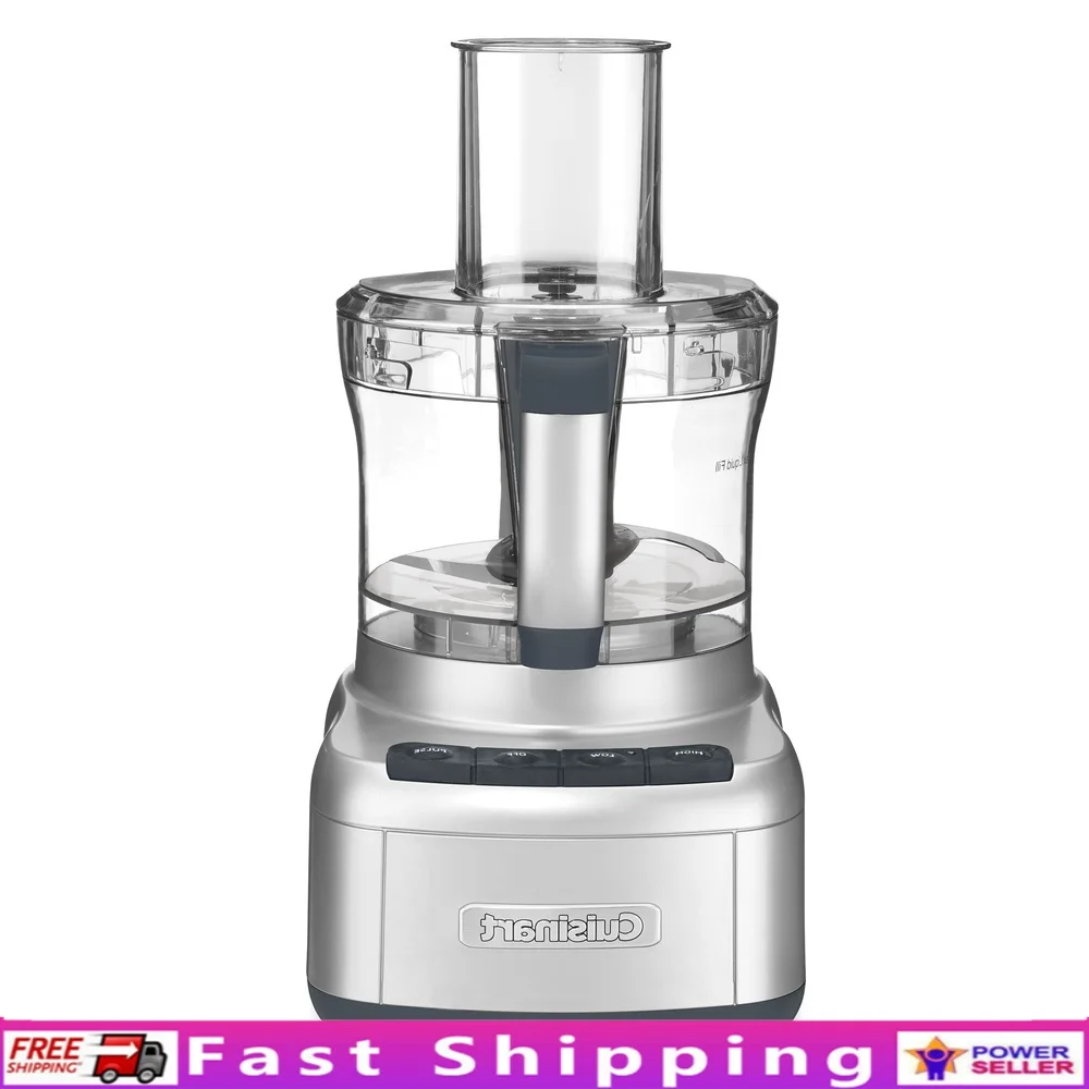 

8 Cup Food Processor Powerful Variable Speed Chopping Mixing Kneading Stainless Steel Blades Reversible Discs Easy Clean