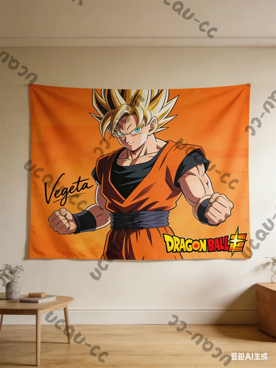 Dragon Ball Z Tapestry, Anime Fans Exclusive Limited Edition Wall Hanging, Classic Saiyan Goku Art Decor for Bedroom & Dorm Room view 2