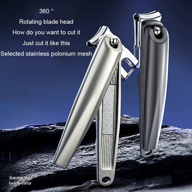 

360-degree rotatable nail clippers, large stainless steel single large opening, multi-angle household portable nail clippers