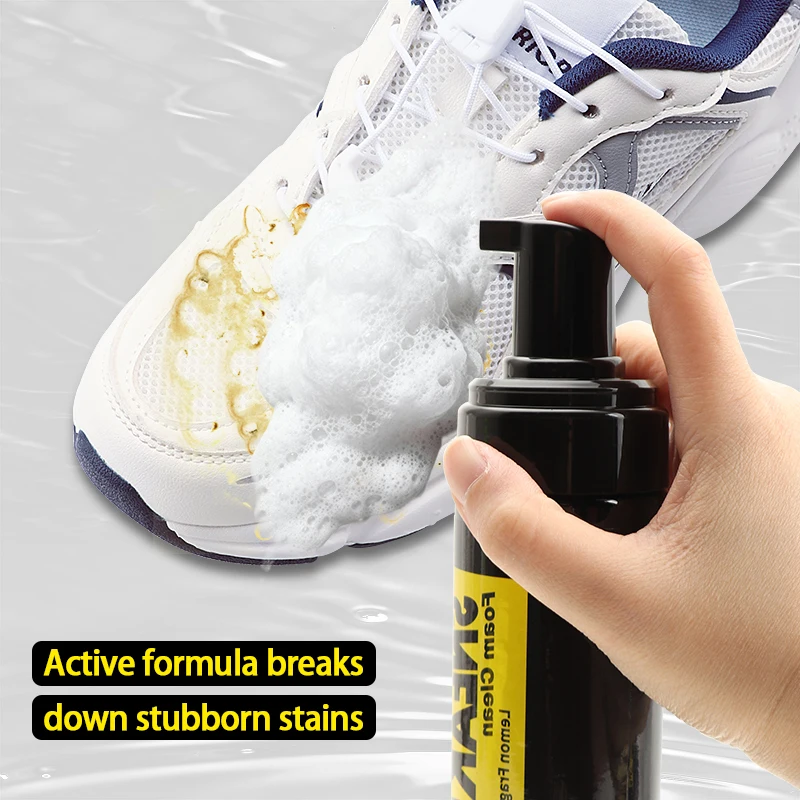 1 Set Cleaner with Brush and Cloth All in One Shoe Kit for Shoes Dry Cleaning Set for White Shoes 150ml Water-Free Foam Sneaker