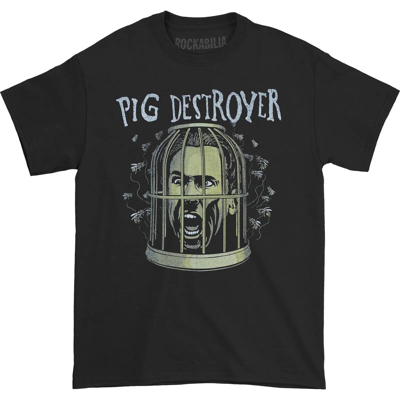 Men'S Pig Destroyer Cage Head T Shirt Small Black