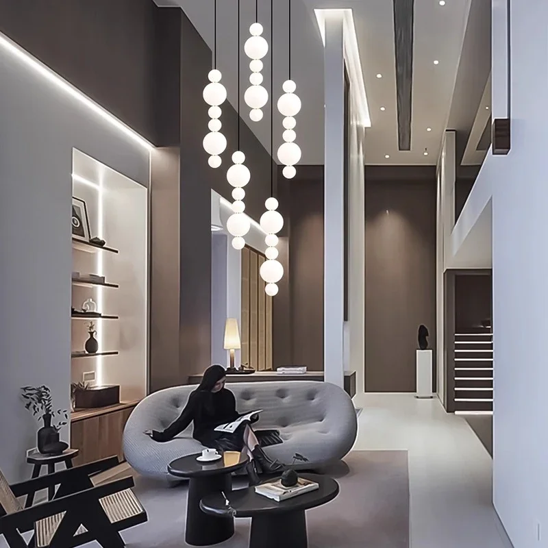 REVEN 3 Color Dimmable Chandelier Modern Nordic Pearl necklace Pendant Light Gold Ceiling Lamp Luster