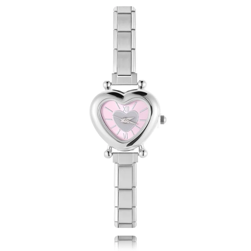 Conector de reloj de moda de acero inoxidable, eslabones de encanto italiano de 9MM, pulsera de eslabones de reloj cuadrado para mujer, regalo de joyería DIY