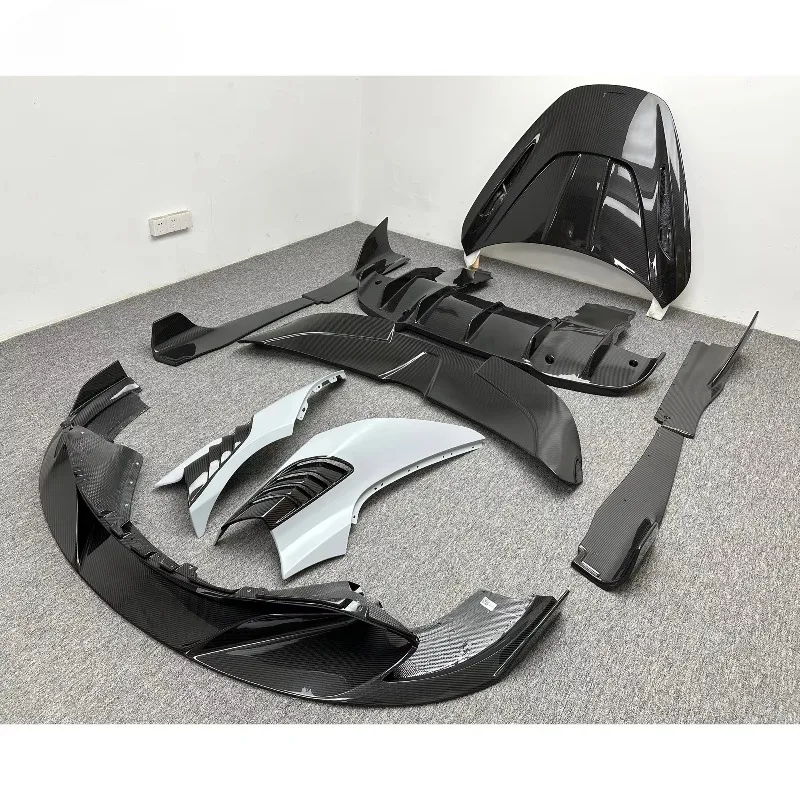 Car RYF-T Style Dry  Carbon Fiber Body Kit for  720S 2017-2023 Good Fitment With Hood Lip Rear Spoiler Wing