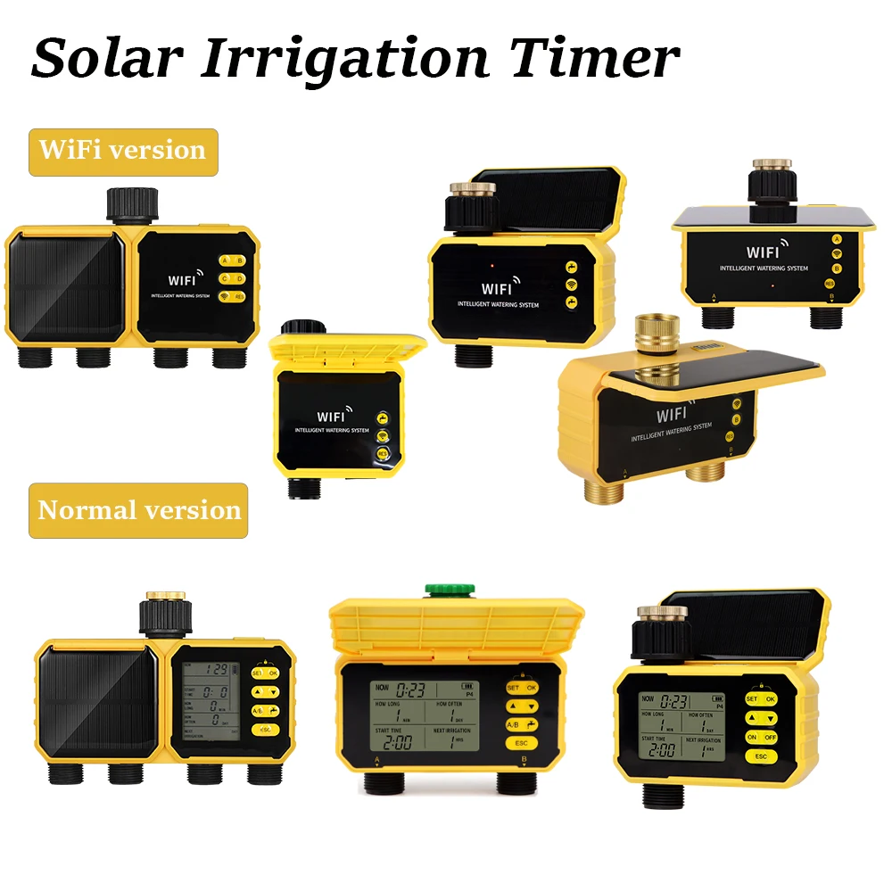 WiFi Solar Irrigation Timer Automatic Irrigation System 1/2/4-Zone Smart  Irrigation Controller  for Garden Outdoor Tap Valve