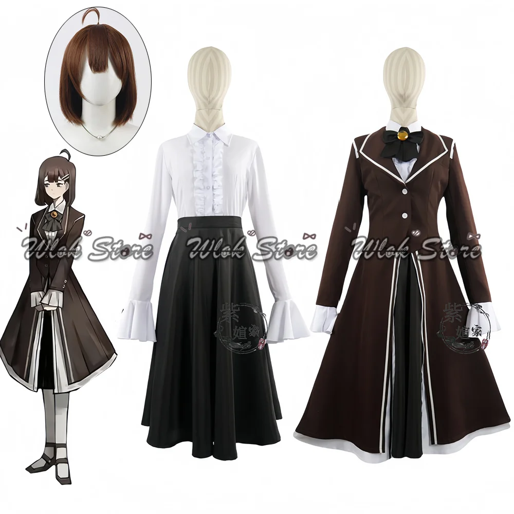 Jogo biblioteca de ruina Michelle cosplay traje marrom longo casaco saia terno das mulheres dos homens festa de halloween carnaval roupas peruca