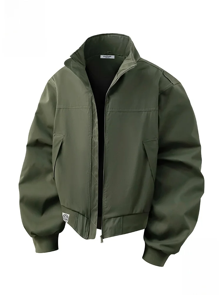 

PaulFrank Thiened Cotton Pilot Jaet Men's Loose Fit Autumn Winter Outerwear Youth Faion Zipper Closure No Inner ket