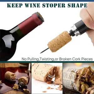 1pc de vino de acero inoxidable de 1p presión de aire de sacacorchos de corcho de corcho de aire de aire botella de vino de aire de vino seguridad de vino portátil de vino portátil 8 Mejores espuma de cerveza de ventas - №2