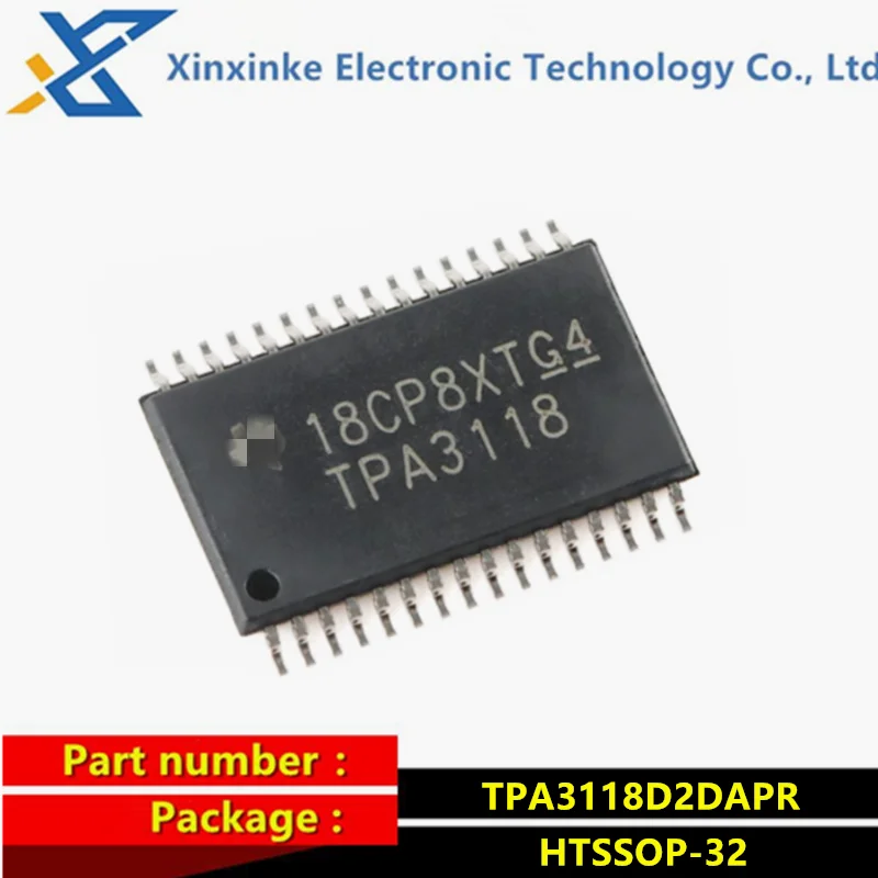 10PCS TPA3118D2DAPR TPA3118 HTSSOP-32 Audio Amplifiers 50W Stereo Class-D Audio Amp ICs Brand New Original