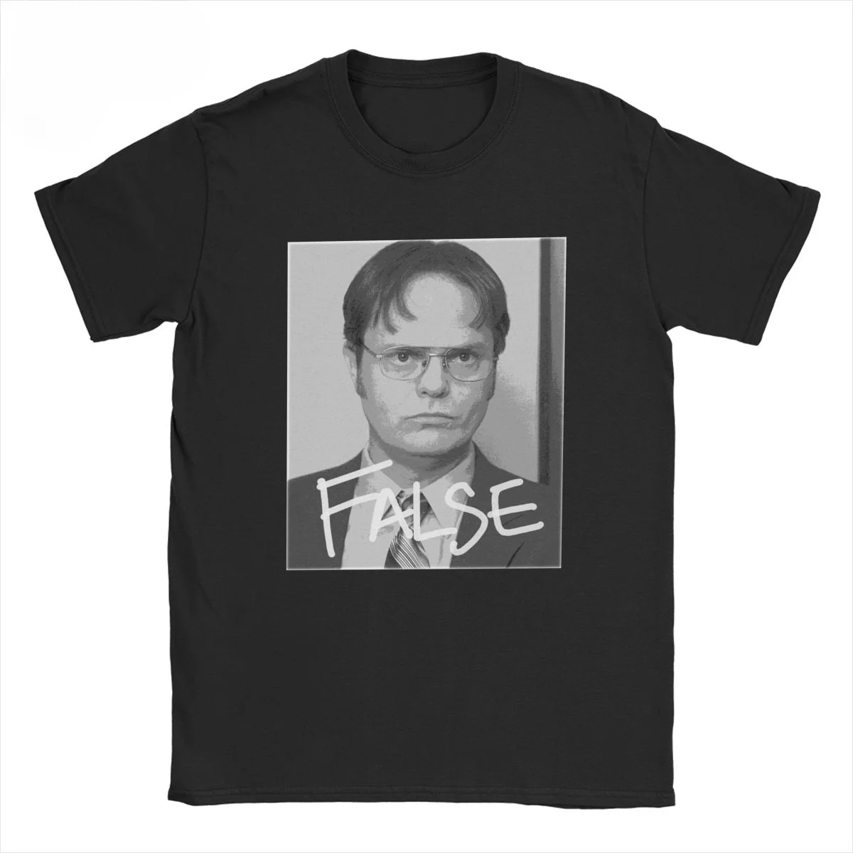 Dwight Schrute False The Office T-Shirts Men Tv Series Creative Pure Cotton Tee Shirt O Neck Short Sleeve T Shirt Original Tops