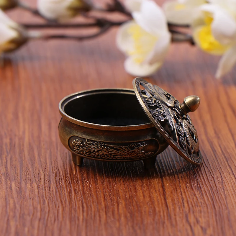 New Alloy Antique Three-legged Aromatherapy Stove DIY Household Indoor Pan Incense Wire Incense Burner Tea Ceremony Decoration